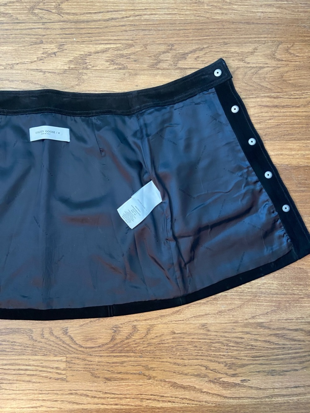 Golden Goose Black Suede Studded Button-Front Mini Skirt - Picture 5 of 9